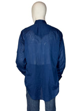 Load image into Gallery viewer, 1970's Navy and White Rockmount Western Shirt - Size L/XL