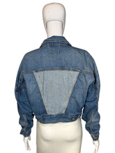 Load image into Gallery viewer, Blue denim jacket on a mannequin against a plain background
