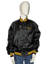 Load image into Gallery viewer, Black jacket with yellow accents on a mannequin against a plain background