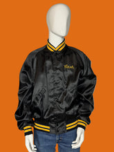 Load image into Gallery viewer, Black jacket with yellow accents on a mannequin against a plain background