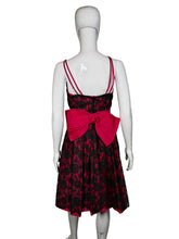 Load image into Gallery viewer, 1950's Black Lace and Fuchsia Taffeta Ceil Chapman Cocktail Dress Size S