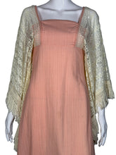 Load image into Gallery viewer, 1970's Pink and Cream Gauze Prairie Dress - Size S