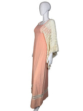 Load image into Gallery viewer, 1970's Pink and Cream Gauze Prairie Dress - Size S
