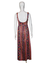 Load image into Gallery viewer, Mannequin wearing a colorful patterned dress on a white background