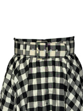 Load image into Gallery viewer, 1980's Black and White Gingham Circle Skirt - Size 26 S