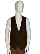 Load image into Gallery viewer, Brown suit vest on a white mannequin against a gray background