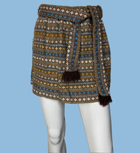 Load image into Gallery viewer, 1960's Woven Belted Tapestry Mini Skirt - Size S