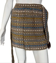 Load image into Gallery viewer, 1960's Woven Belted Tapestry Mini Skirt - Size S