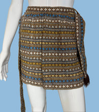 Load image into Gallery viewer, 1960's Woven Belted Tapestry Mini Skirt - Size S