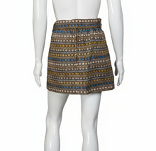 Load image into Gallery viewer, 1960's Woven Belted Tapestry Mini Skirt - Size S