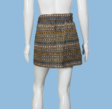 Load image into Gallery viewer, 1960's Woven Belted Tapestry Mini Skirt - Size S