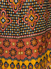 Load image into Gallery viewer, 1970's Autumn Toned Border Print Maxi Dress - Size S