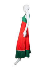 Load image into Gallery viewer, 1960's Red & Green Color Block Nightgown - Size S