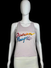 Load image into Gallery viewer, Mannequin wearing a pink tank top with 'Ocean Pacific' text on a plain background