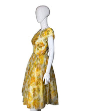 Load image into Gallery viewer, 1960's Floral Chiffon Party Dress - Size S/M