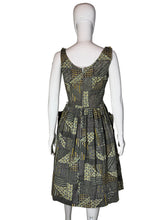 Load image into Gallery viewer, 1950's Patchwork Print Cotton Day Dress - Size M