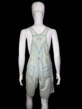 Load image into Gallery viewer, Light blue denim overalls on a mannequin against a white background