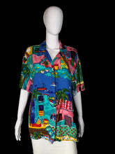 Load image into Gallery viewer, 1980's Vacation Blouse - Size L/XL