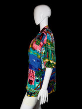 Load image into Gallery viewer, 1980's Vacation Blouse - Size L/XL