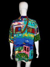 Load image into Gallery viewer, 1980's Vacation Blouse - Size L/XL