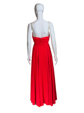 Load image into Gallery viewer, Front and back views of an evening gown on a mannequin against a plain background.