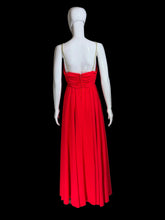 Load image into Gallery viewer, Front and back views of an evening gown on a mannequin against a plain background.