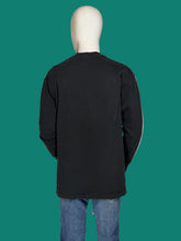 Load image into Gallery viewer, Black long sleeve tee with tuxedo design on a mannequin against a plain background