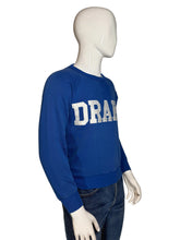 Load image into Gallery viewer, Mannequin wearing a blue sweatshirt with 'DRAKE' text on a white background
