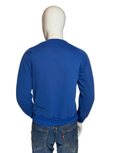 Load image into Gallery viewer, Blue swaetshirt on a mannequin against a white background.