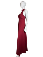 Load image into Gallery viewer, Mannequin wearing a burgundy dress against a plain wall.