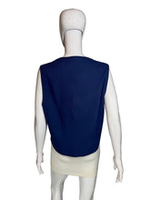 Load image into Gallery viewer, Mannequin wearing a blue vest with a Union Jack design on a plain background