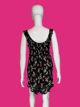 Load image into Gallery viewer, Mannequin wearing a black floral dress on a white background