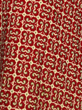Load image into Gallery viewer, Red and beige patterned fabric