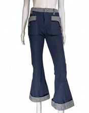 Load image into Gallery viewer, 1970's Sweet Two Tone Denim Flared Pants - Size 28 x 30