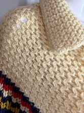 Load image into Gallery viewer, 1970's Chevron Fringy Knit Poncho - One Size Fits Most