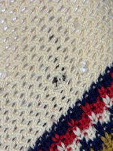 Load image into Gallery viewer, 1970's Chevron Fringy Knit Poncho - One Size Fits Most