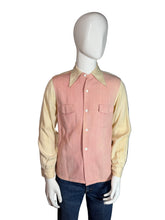 Load image into Gallery viewer, Mannequin wearing a pink and tan two-tone shirt