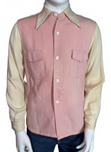 Load image into Gallery viewer, Mannequin wearing a pink and tan two-tone shirt