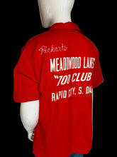 Load image into Gallery viewer, Red sweatshirt with text on a mannequin against a white background