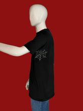 Load image into Gallery viewer, Black sleeve with spider web design on a mannequin arm against a white background