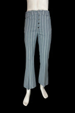 Load image into Gallery viewer, Blue striped pants on a mannequin against a plain background