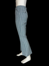 Load image into Gallery viewer, Blue striped pants on a mannequin against a plain background
