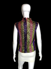 Load image into Gallery viewer, 1960's Striped Sequin Knit Top - Size M