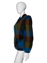 Load image into Gallery viewer, Multicolored plaid jacket on a mannequin