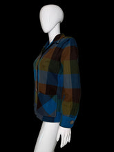 Load image into Gallery viewer, Multicolored plaid jacket on a mannequin