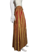 Load image into Gallery viewer, 1970's Red and Gold Brocade Maxi Skirt Size M