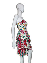 Load image into Gallery viewer, Purple neon floral night gown on a mannequin