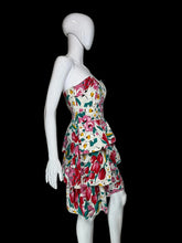Load image into Gallery viewer, Purple neon floral night gown on a mannequin