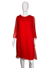 Load image into Gallery viewer, Red dress on a white mannequin against a plain background