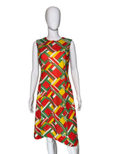 Load image into Gallery viewer, Colorful geometric-patterned dress on a mannequin